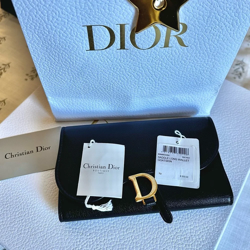 DIOR Saddle Long Wallet Goatskin